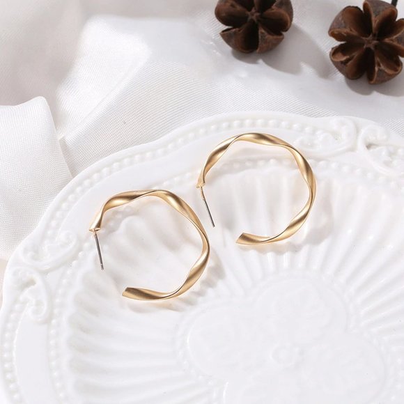 5 for $25  Twisted Open Hoop Earrings - Picture 7 of 8